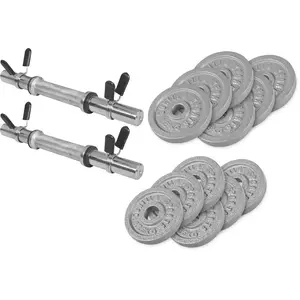 Paire d'haltères courts en fonte avec springs | 27,5 KG