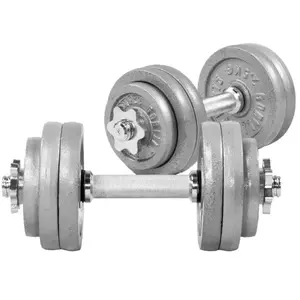 Comparateur de prix : GORILLA SPORTS Set d'haltères courts de 30 KG avec disques en fonte gris