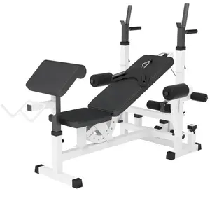 Comparateur de prix : Gorilla Sports Banc de musculation universel avec support pour haltères blanc TU
