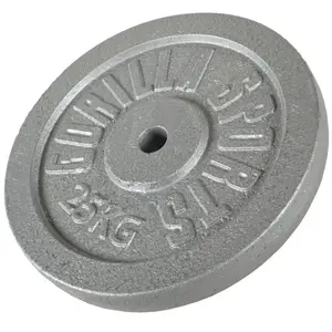 Gorilla Sports Disques de poids en fonte - De 0,5 KG à 30 KG gris 25kg pas cher