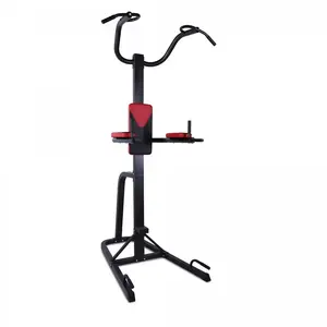 GORILLA SPORTS Station de traction multifonction power tower rouge   chaise romaine pas cher