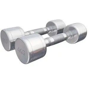 Gorilla Sports Haltères monobloc en acier chromé 2 à 12kg chrome 8kg (2x4kg)