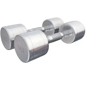 Gorilla Sports Haltères monobloc en acier chromé 2 à 12kg chrome 14kg (2x7kg) pas cher