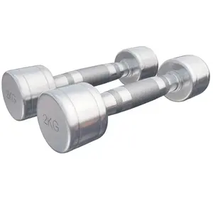 Gorilla Sports Haltères monobloc en acier chromé 2 à 12kg chrome 4kg (2x2kg)