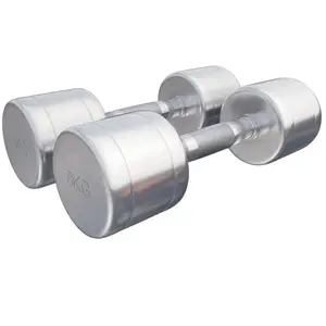 Gorilla Sports Haltères monobloc en acier chromé 2 à 12kg chrome 16kg (2x8kg) pas cher