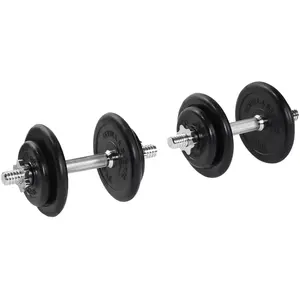 Comparateur de prix : GORILLA SPORTS Set d'haltères courts de 20 KG avec disques à revêtement caoutchouc