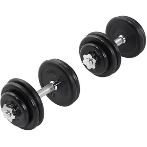 Comparateur de prix : GORILLA SPORTS Set d'haltères courts de 30 KG avec disques à revêtement caoutchouc