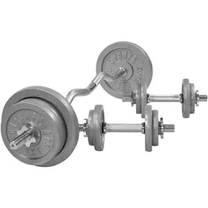 Comparateur de prix : GORILLA SPORTS Set d'haltères barre Curl en fonte 68 KG