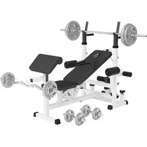 Comparateur de prix : Banc de musculation universel avec support pour haltères et set d'halt...