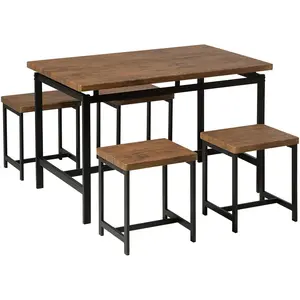 BELIANI Ensemble table de salle à manger et 4 tabourets ARLINGTON pas cher