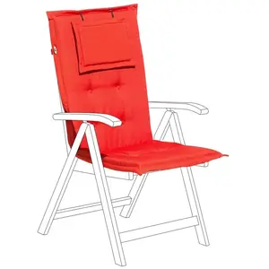 BELIANI Coussin en tissu rouge clair pour chaise de jardin TOSCANA pas cher