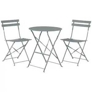 Ensemble de jardin - BELIANI - FIORI - Acier gris - Pliant et facile à rangerVendu parcdiscount
