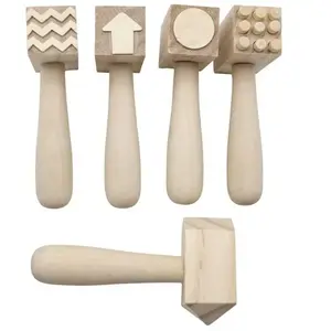 Marteaux Bois à motifs, set de 5