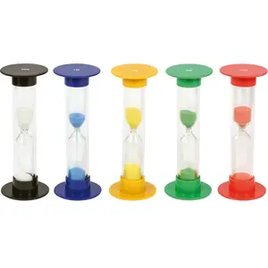 Sabliers grands 15 cm, set de 5: 30 s, 1 min, 3 min, 5 min, 10 min
