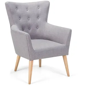 Comparateur de prix : BELIANI Fauteuil Angen Tissu Gris Clair