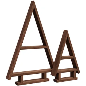 Floranica Sapin de Noël en Bois Fait Main - Set de 2 Arbre de Noël Marron, Décoration de Noël, Sapins en Bois pour Décorer, Mini Deco Noel Bois Décoration hivernaleVendu paramazon