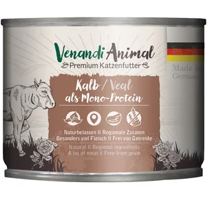 6x200g Venandi Animal monoprotéine veau nourriture pour chat humide pas cher