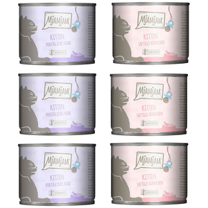 6x200g mix (2 sortes) MjAMjAM Kitten nourriture humide pour chats pas cher
