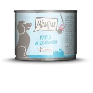 Comparateur de prix : MjAMjAM Junior 6 x 200 g pour chiot - poulet, oeuf