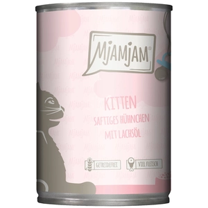 6x400g MjAMjAM Kitten poulet juteux avec huile de saumon nourriture po... pas cher