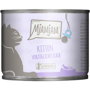 Comparateur de prix : 6x200g MjAMjAM Kitten excellent veau avec huile de saumon nourriture pour chat humide