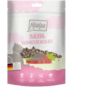 Comparateur de prix : Mjamjam Sac À Friandises 125 G Dés De Saumon Sauvage