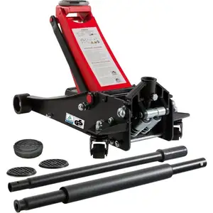 AREBOS Cric hydraulique 3 tonnes| 75-505 mm | Dual Pompe | avec 3 Pati...