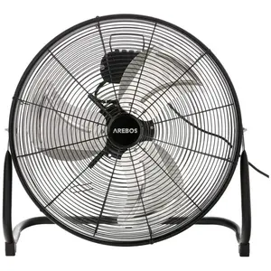Arebos - Ventilateur sur pied 120W 3 vitesses D50cm Noir
