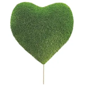 Comparateur de prix : JARDINEX Peluche de jardin coeur en gazon synthétique - Vert 50 cm