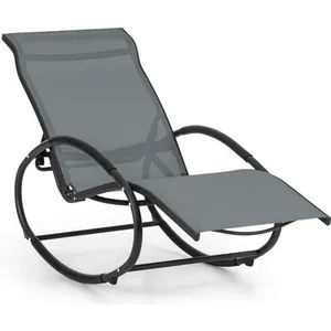 Blumfeldt Santorini Fauteuil de jardin à bascule - Rocking chair - Dos... pas cher