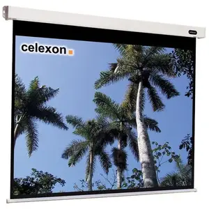 Ecran de projection motorisé CELEXON - 200 x 200 cm - Format 1:1 - Idéal pour Home Cinéma