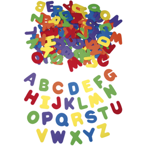Mousse caoutchoutée, grandes lettres 4,5 cm, set de 130