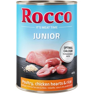 6x400g Junior volaille, coeurs de poulet, riz Rocco - Nourriture pour chienVendu parzooplus
