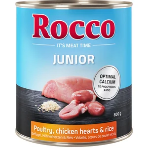 6x800g Junior coeur de poulet, riz Rocco - Nourriture pour chien