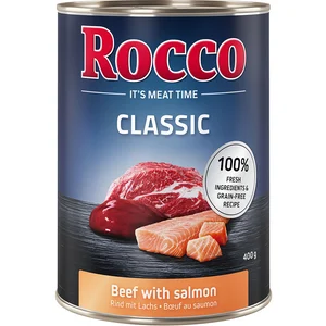 6x400g Classic boeuf, saumon Rocco - Nourriture pour chien pas cher