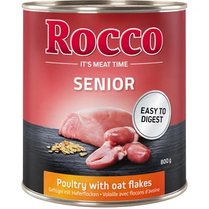6x800g Senior volaille, flocons d'avoine Rocco - Nourriture pour chien pas cher