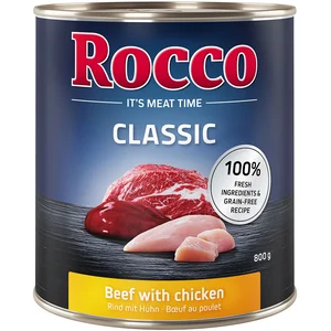 6x800g Classic boeuf, poulet Rocco - Nourriture pour chien pas cher