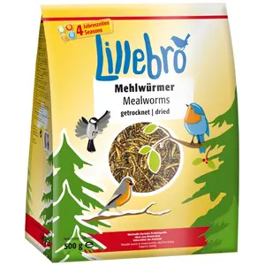 500g Vers de farine séchés pour oiseaux Lillebro - Alimentation pour oiseauVendu parzooplus