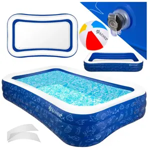 Piscine gonflable Piscine familiale pour enfants et adultes Pataugeoire Adaptée aux enfants Avec trous de drainage Bleu, 2.4 mètres - KesserVendu parcdiscount