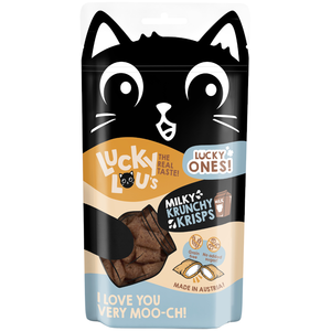 Lucky Lou Krunchy Krisps pour chat  - lait (60 g) pas cher