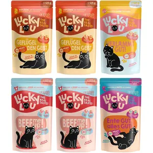 Comparateur de prix : 6x 125g Lucky Lou Adult Tasty-Mix nourriture pour chat humide