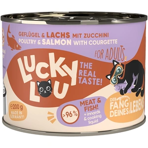 6x200g Lucky Lou Adult volaille et saumon nourriture pour chat humide pas cher