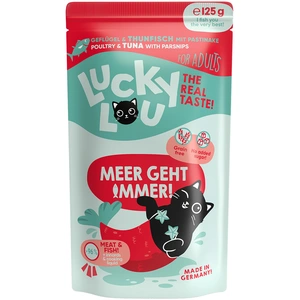 16x125g Lucky Lou Adult volaille & thon nourriture pour chat humide pas cher