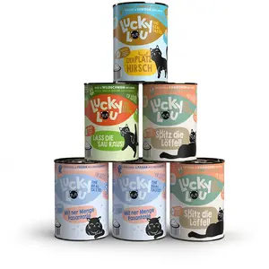 6x 400g de nourriture pour chat Lucky Lou Adult Wild-Mix humide pas cher