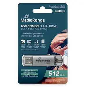 Mediarange Clé Usb Mr940-1 Usb 3.2 Combo 512gb pas cher