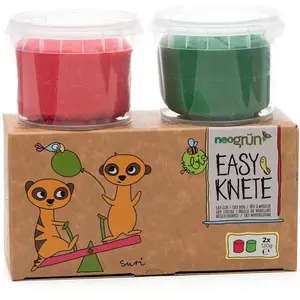 Comparateur de prix : Neogrün Coffret Suri 2 pots rouge + vert pâte à modeler naturelle et vegan