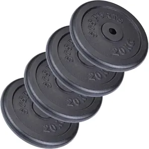 Disques de Poids - SCSPORTS - Set de 80 kg - 4 x 20 kg - Fonte - Musculation à Domicile