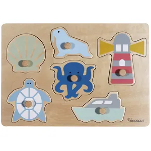 Plug-in puzzle Océan en bois multicolore - Kindsgut