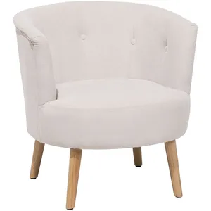 Beliani Fauteuil Tissu Blanc cassé pas cher