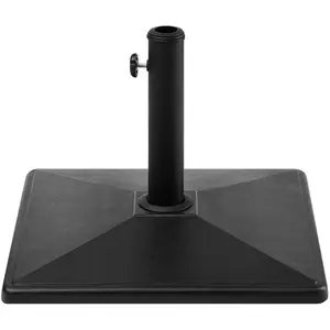 Pied de Parasol Carré en Béton Noir 50 x 50 cm Structure Solide et Stable de 25 kg Beliani pas cher